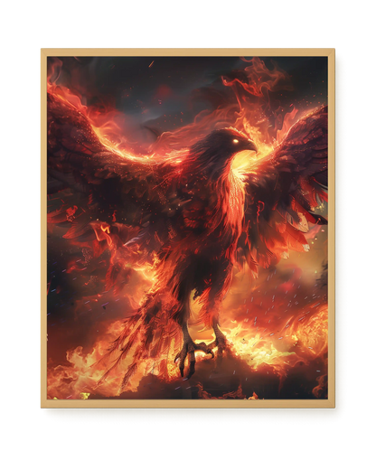 Fire Phoenix Canvas Wall Art