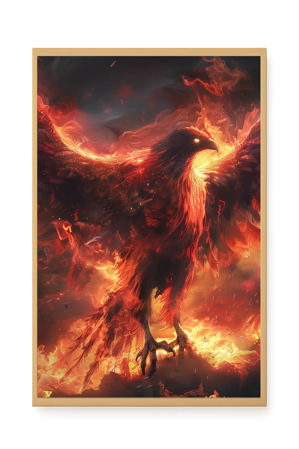 Fire Phoenix Canvas Wall Art