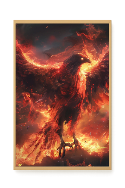 Fire Phoenix Canvas Wall Art