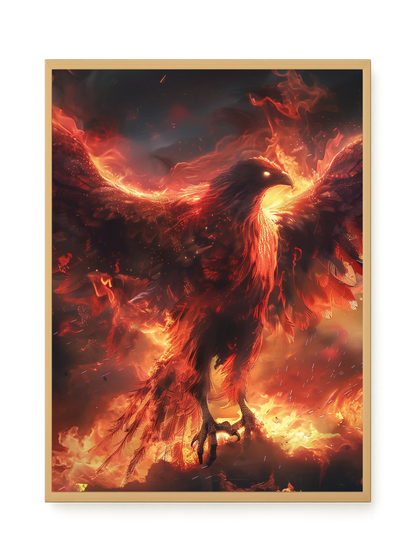 Fire Phoenix Canvas Wall Art