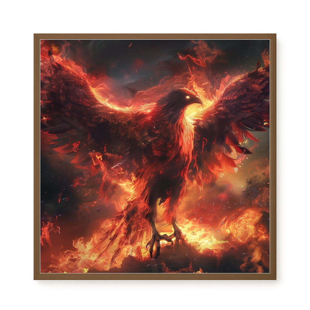 Fire Phoenix Canvas Wall Art
