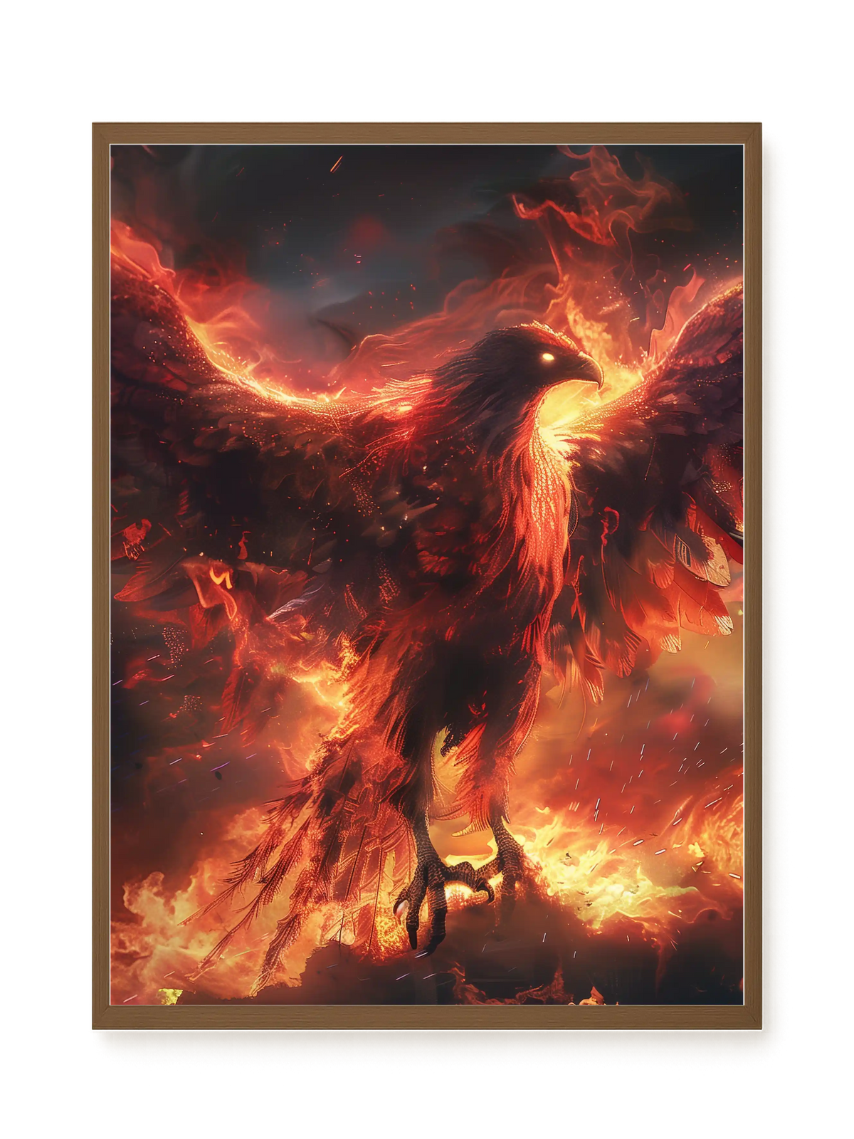 Fire Phoenix Canvas Wall Art