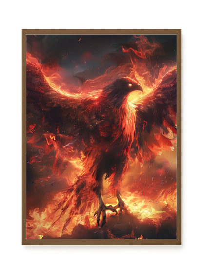 Fire Phoenix Canvas Wall Art