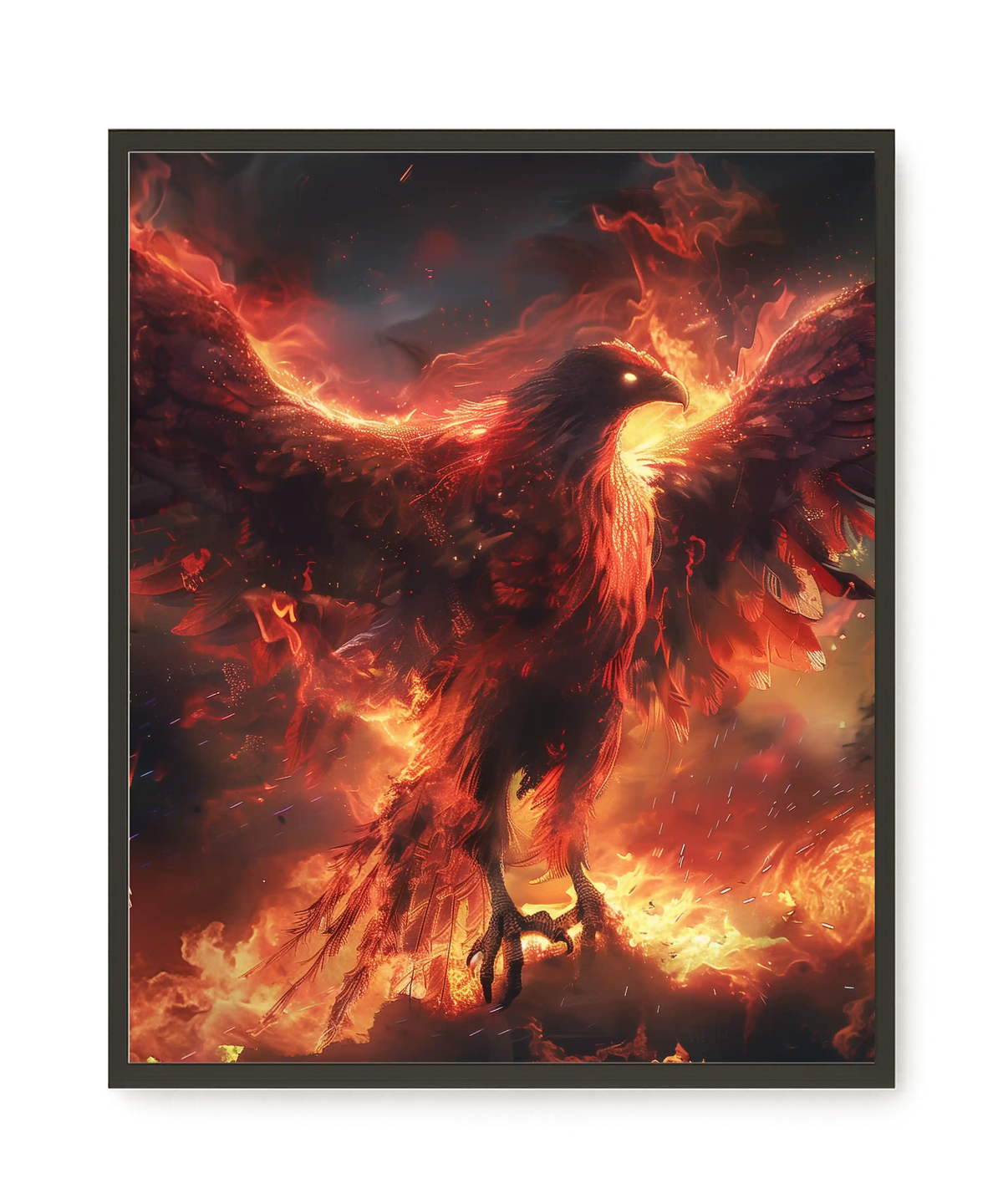 Fire Phoenix Canvas Wall Art