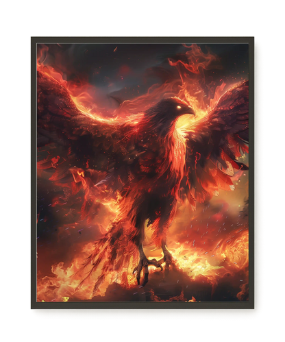 Fire Phoenix Canvas Wall Art