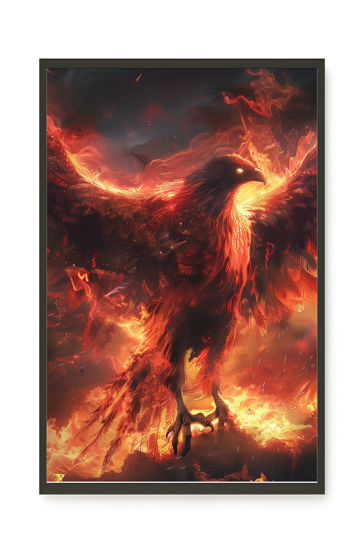 Fire Phoenix Canvas Wall Art