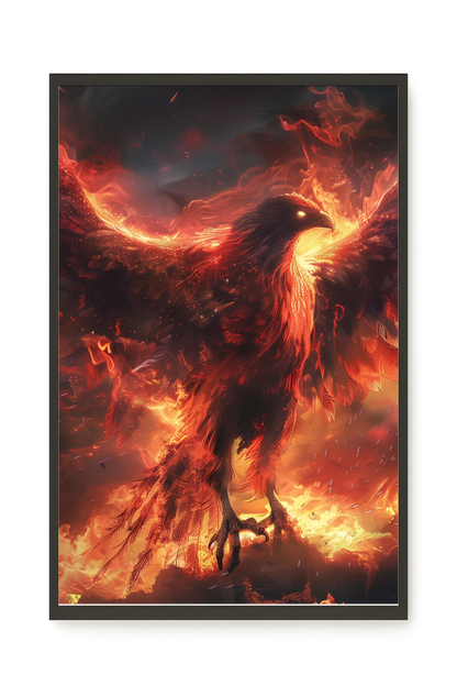 Fire Phoenix Canvas Wall Art
