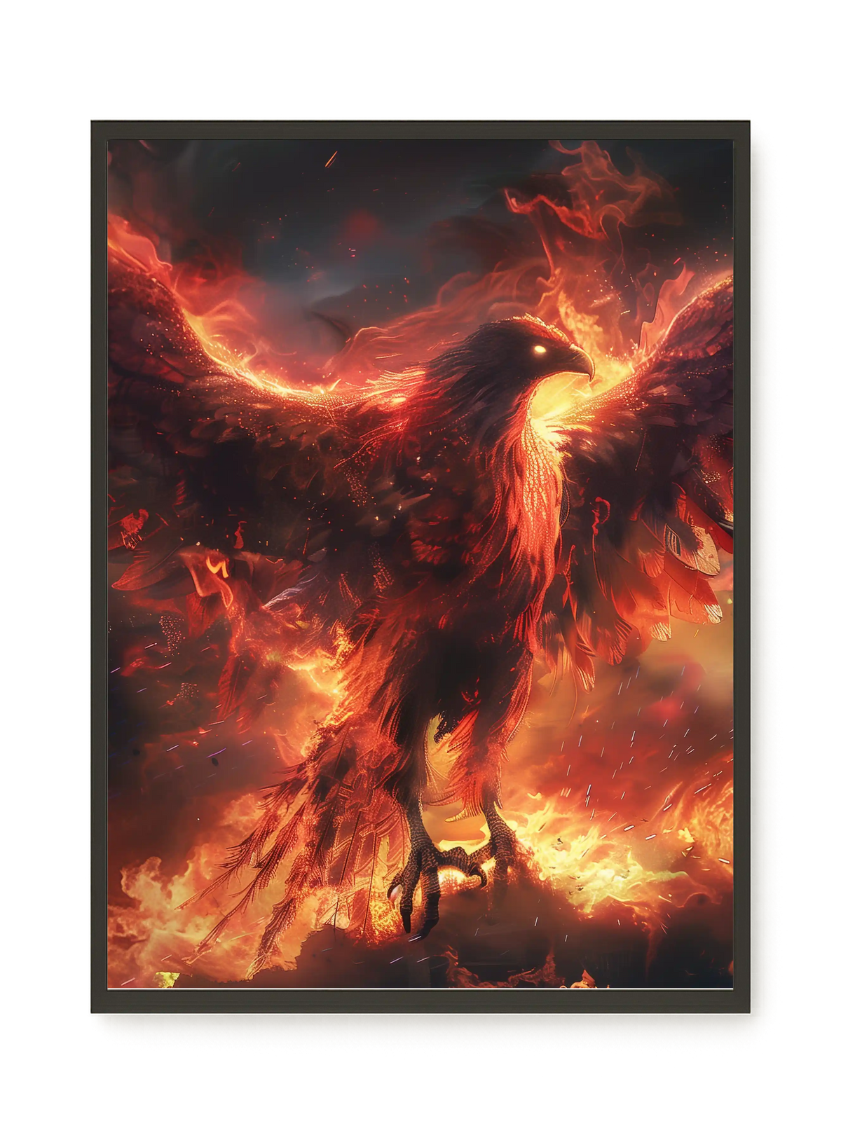 Fire Phoenix Canvas Wall Art