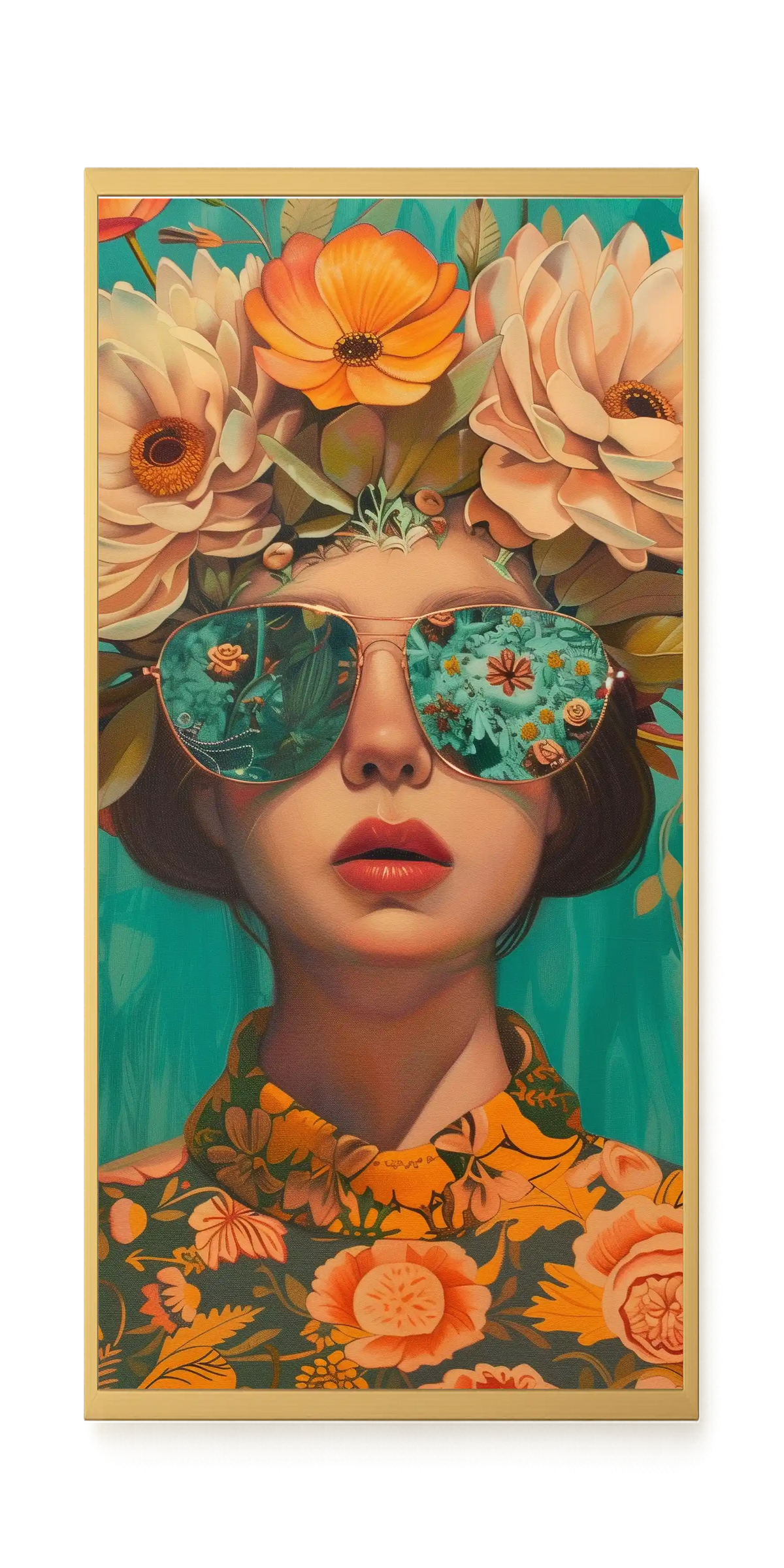 Floral Portrait Canvas Wall Art
