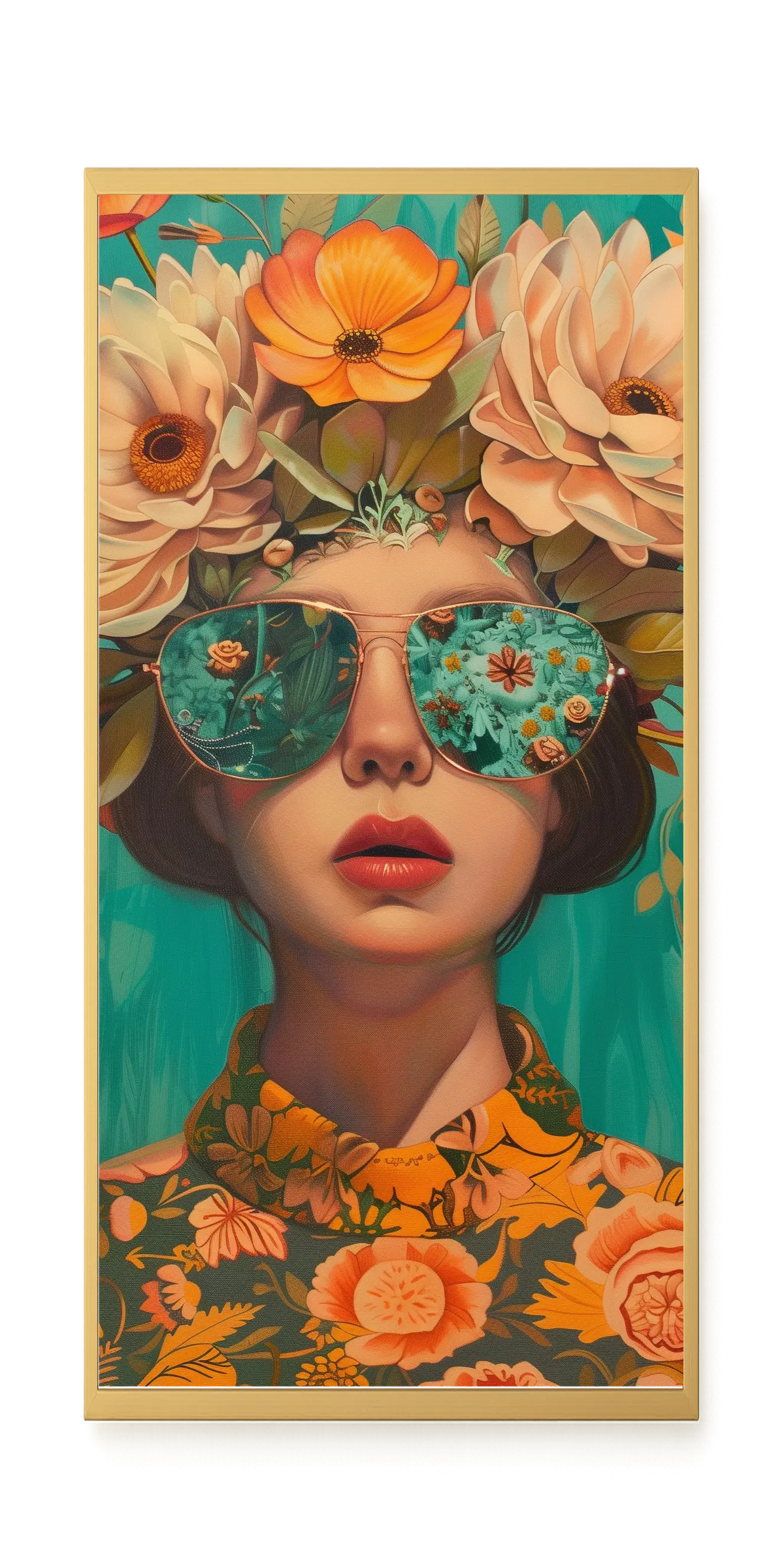 Floral Portrait Canvas Wall Art