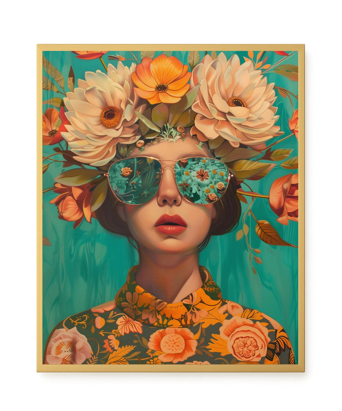 Floral Portrait Canvas Wall Art