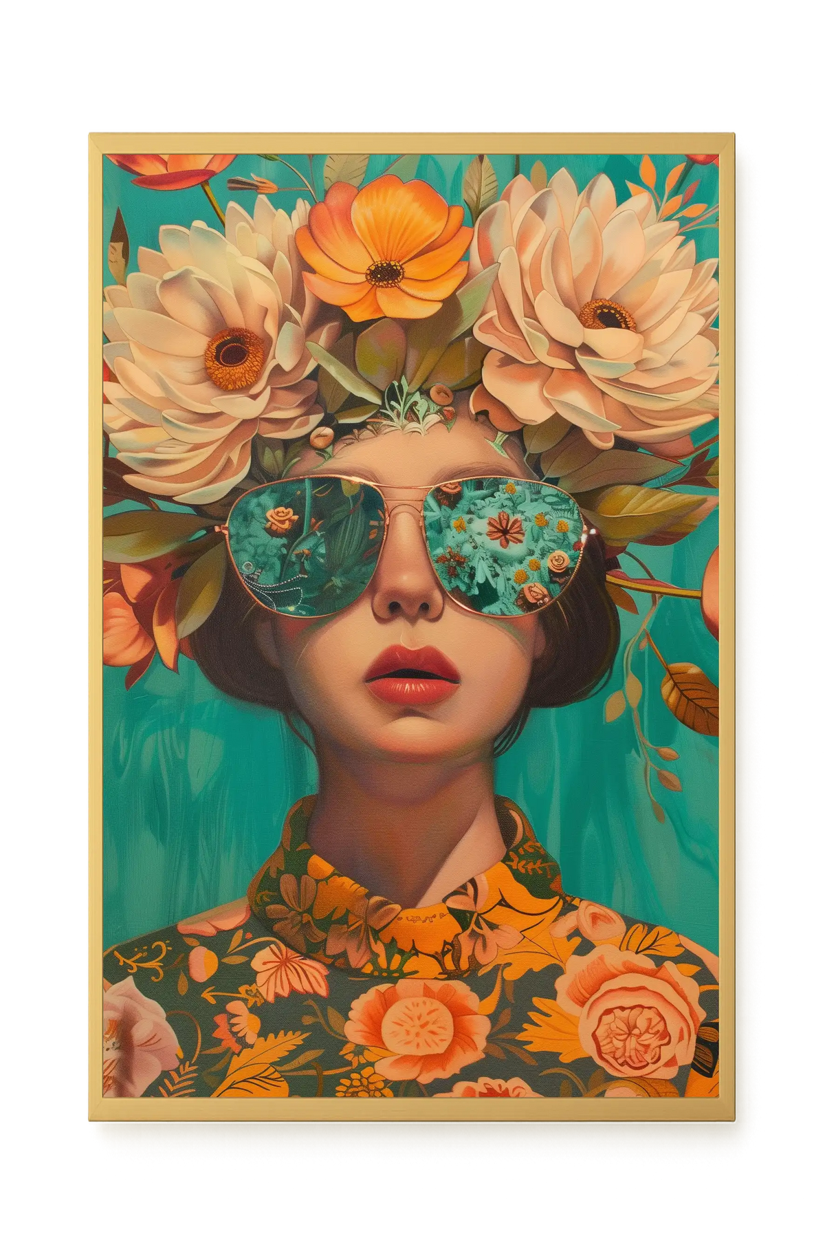 Floral Portrait Canvas Wall Art