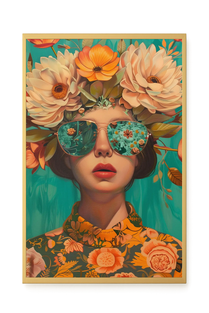 Floral Portrait Canvas Wall Art