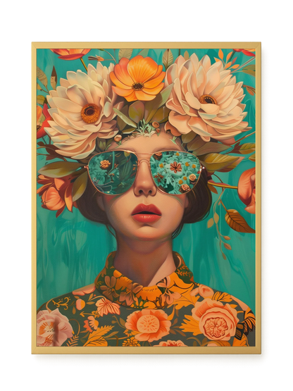 Floral Portrait Canvas Wall Art