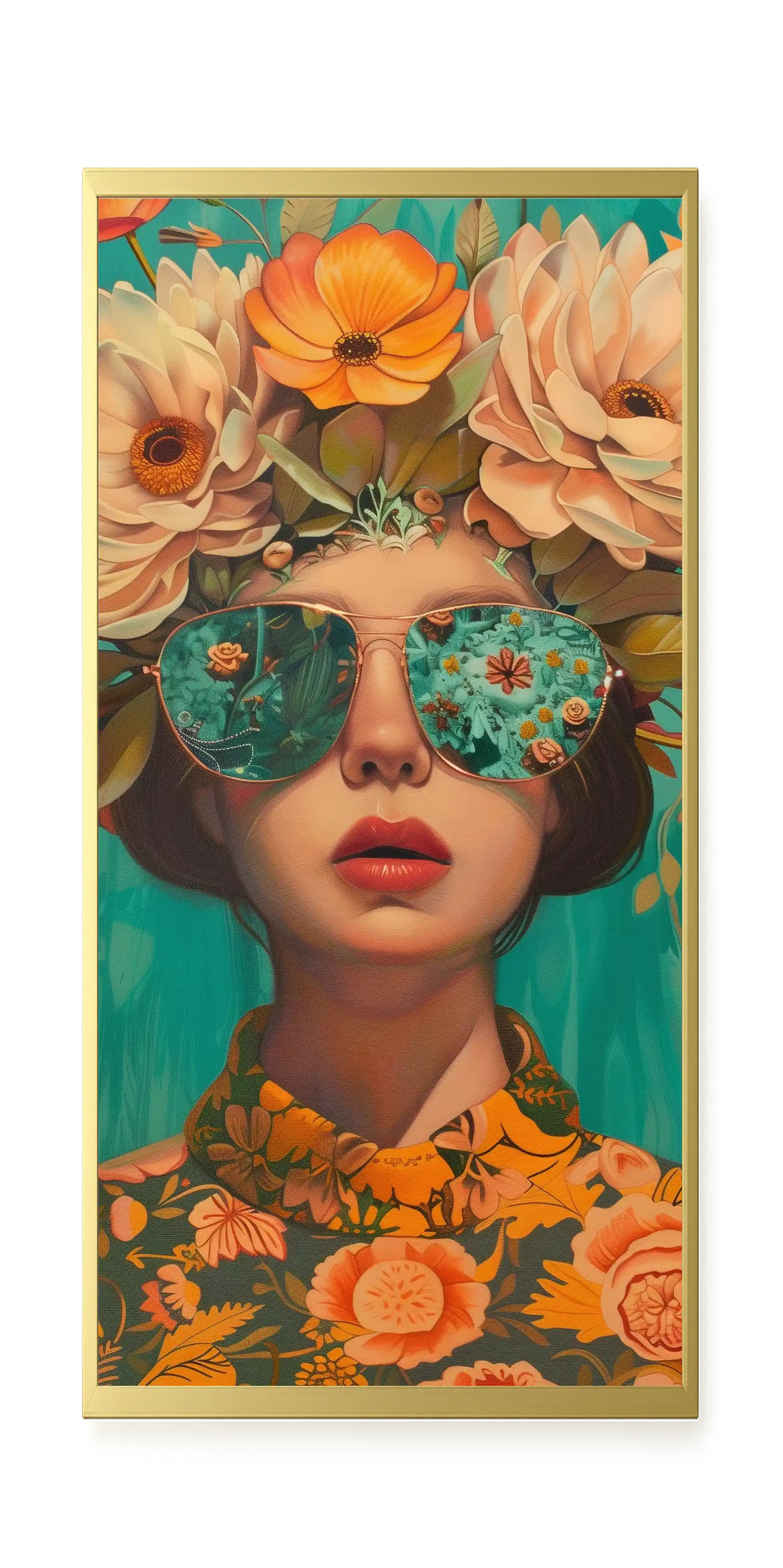 Floral Portrait Canvas Wall Art