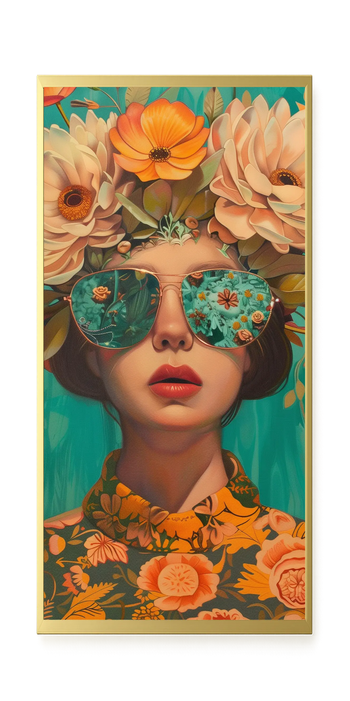Floral Portrait Canvas Wall Art