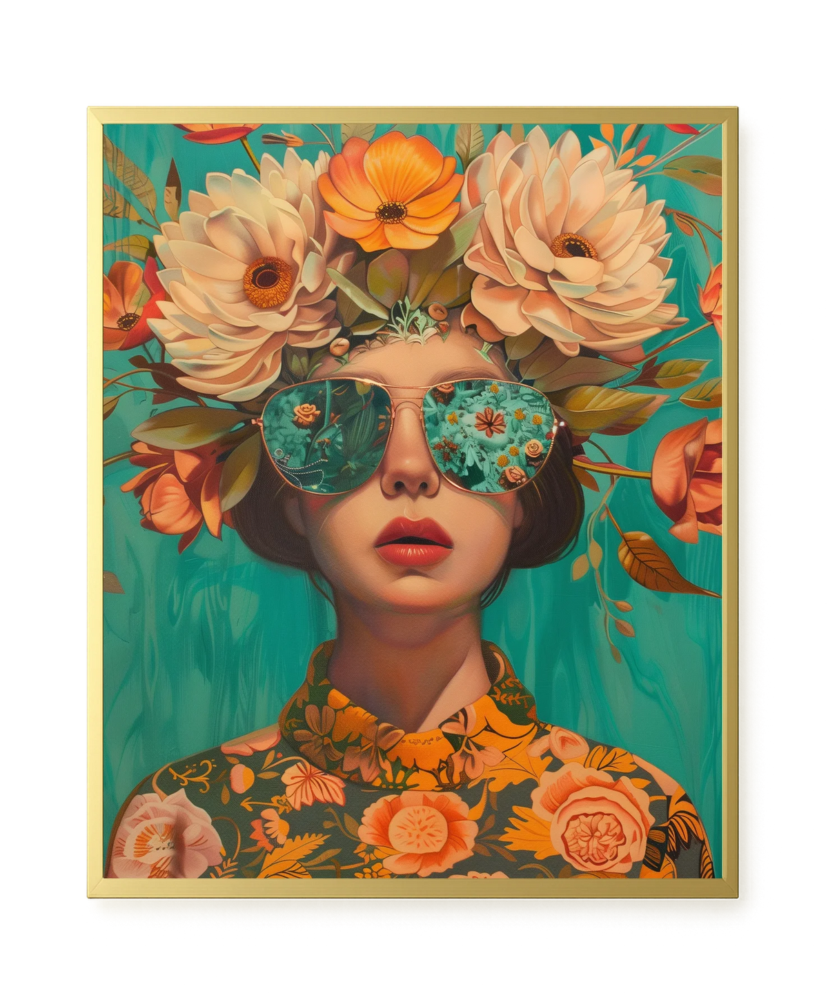 Floral Portrait Canvas Wall Art