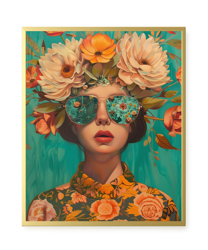 Floral Portrait Canvas Wall Art
