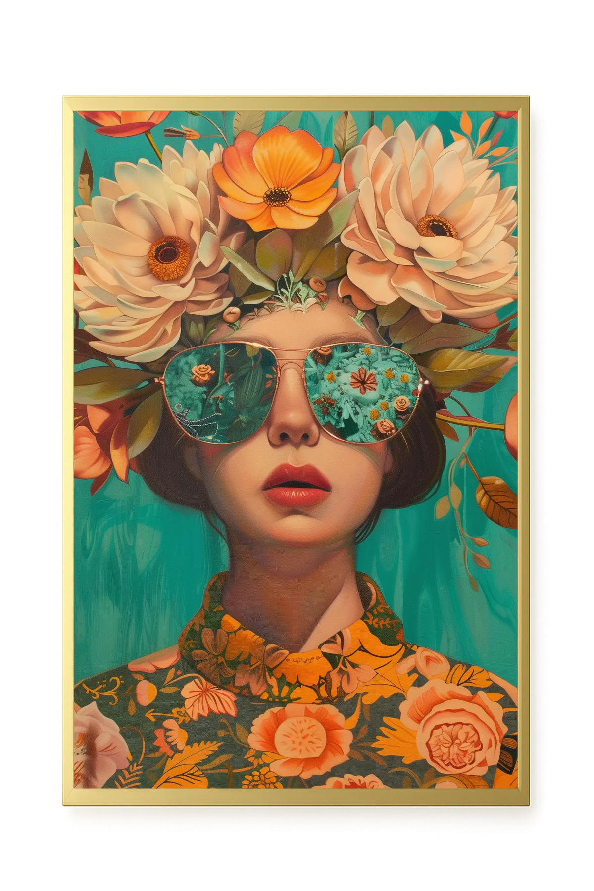 Floral Portrait Canvas Wall Art