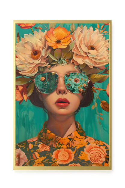 Floral Portrait Canvas Wall Art