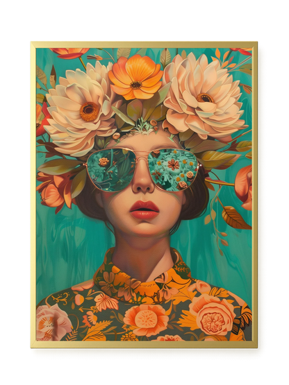 Floral Portrait Canvas Wall Art