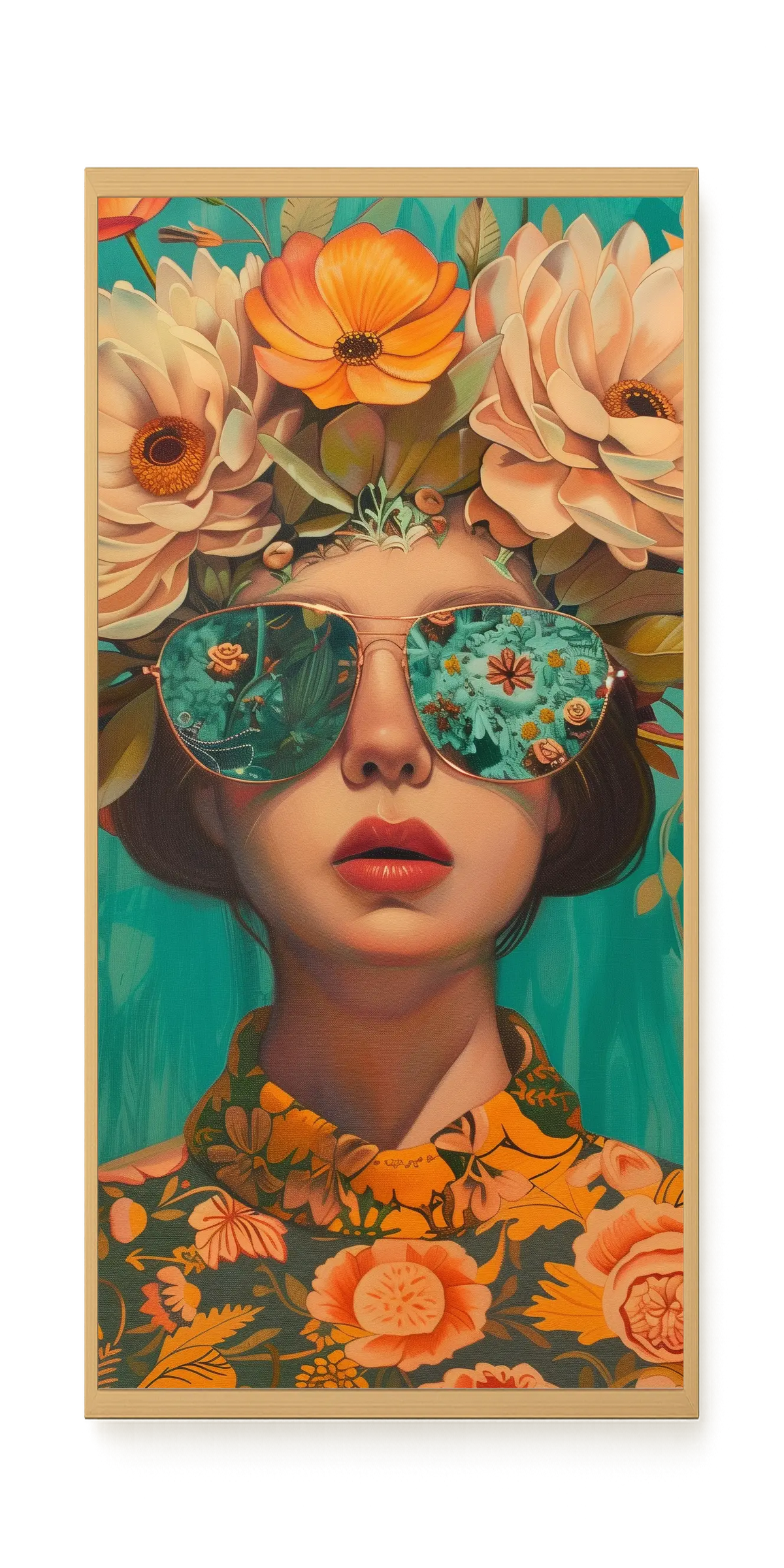 Floral Portrait Canvas Wall Art