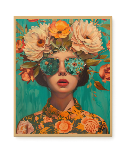 Floral Portrait Canvas Wall Art