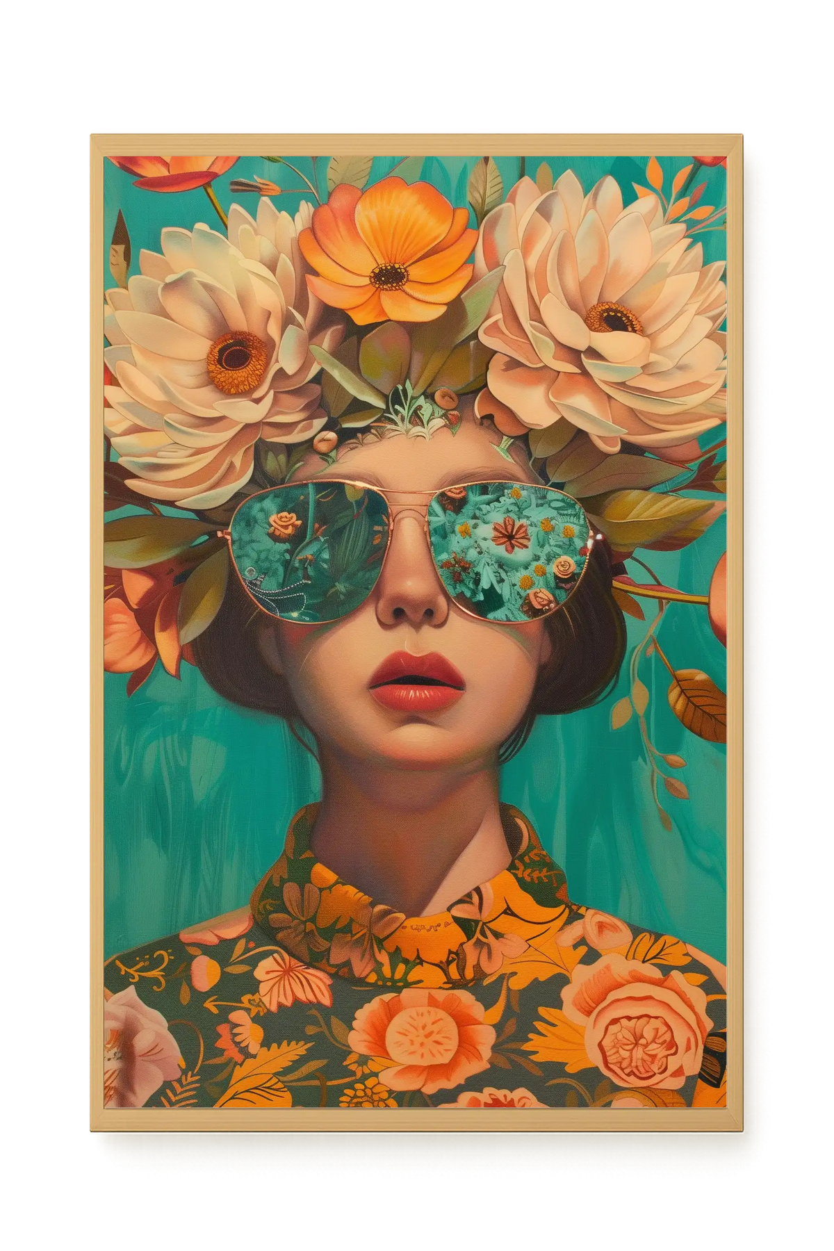 Floral Portrait Canvas Wall Art
