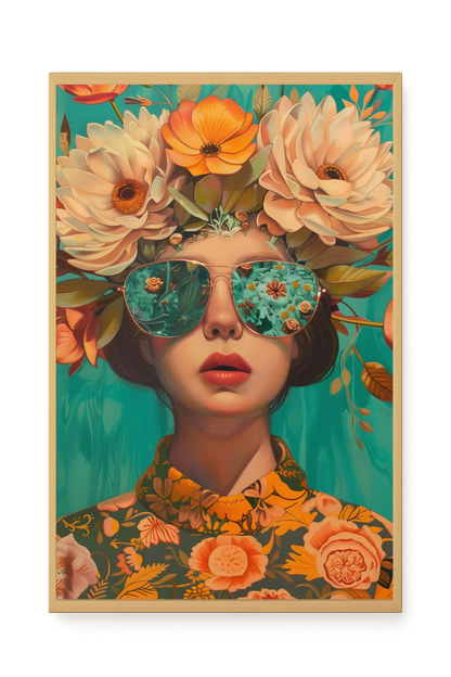 Floral Portrait Canvas Wall Art