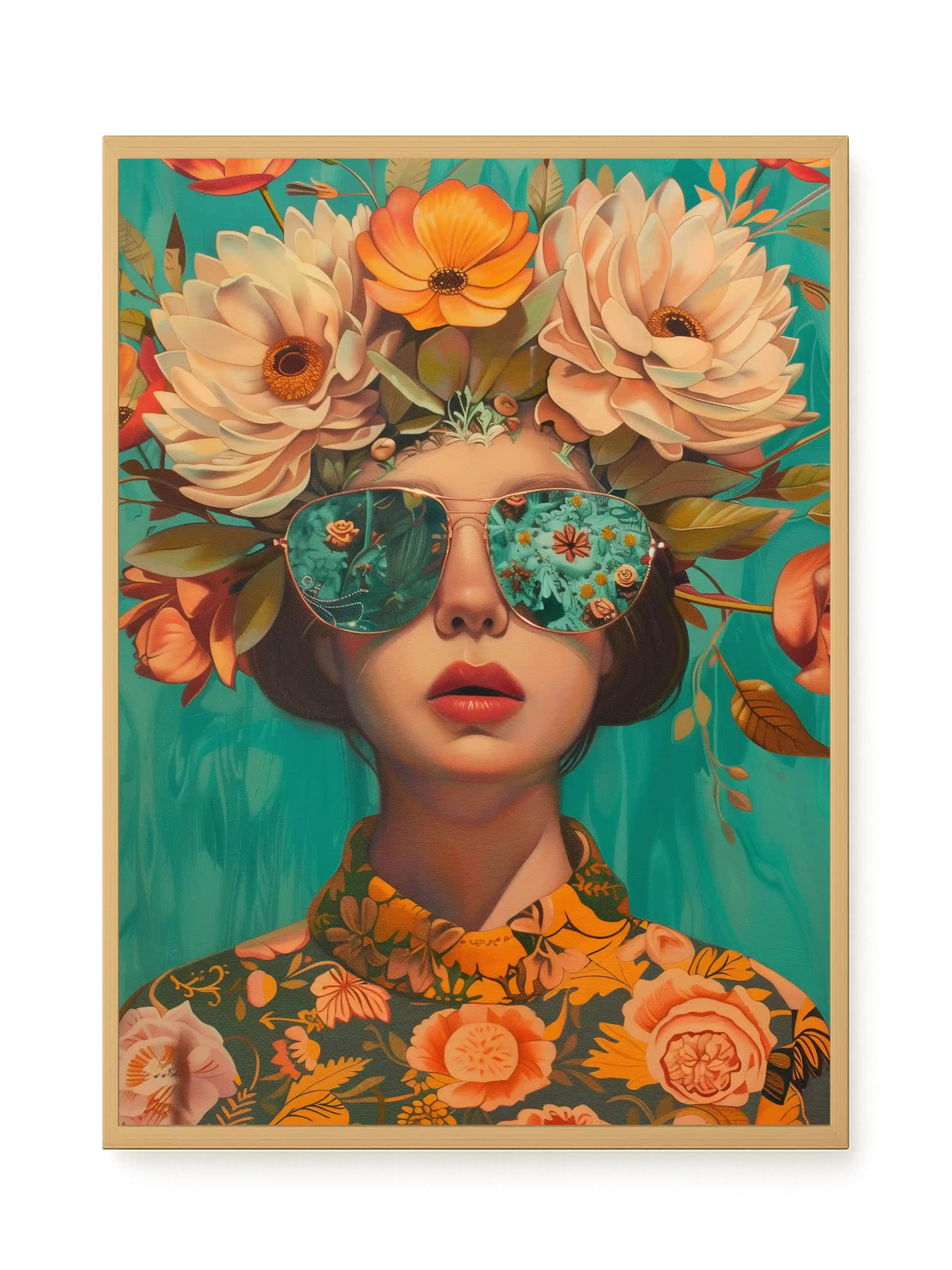 Floral Portrait Canvas Wall Art
