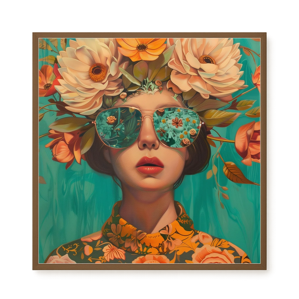 Floral Portrait Canvas Wall Art