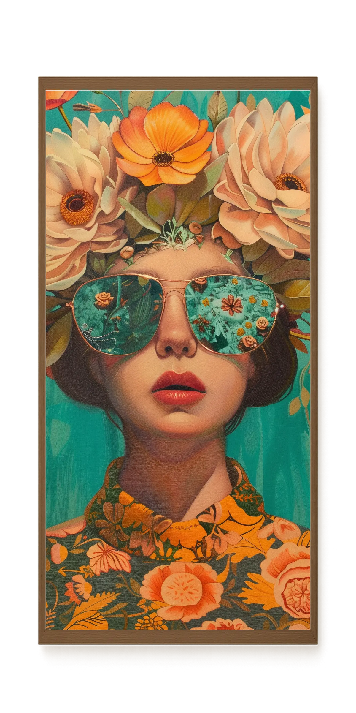 Floral Portrait Canvas Wall Art