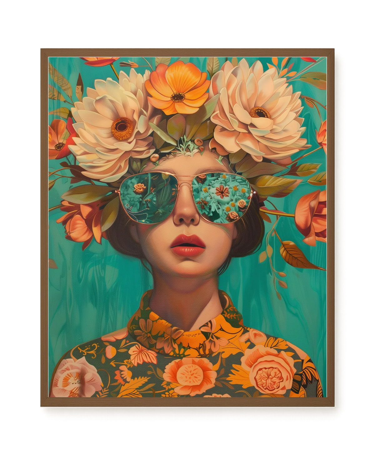 Floral Portrait Canvas Wall Art