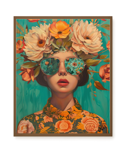 Floral Portrait Canvas Wall Art