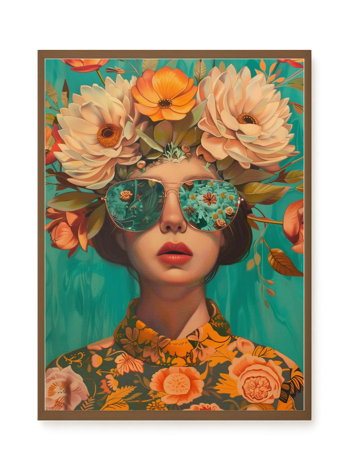 Floral Portrait Canvas Wall Art