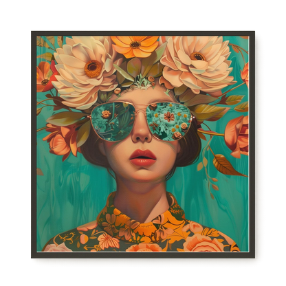 Floral Portrait Canvas Wall Art