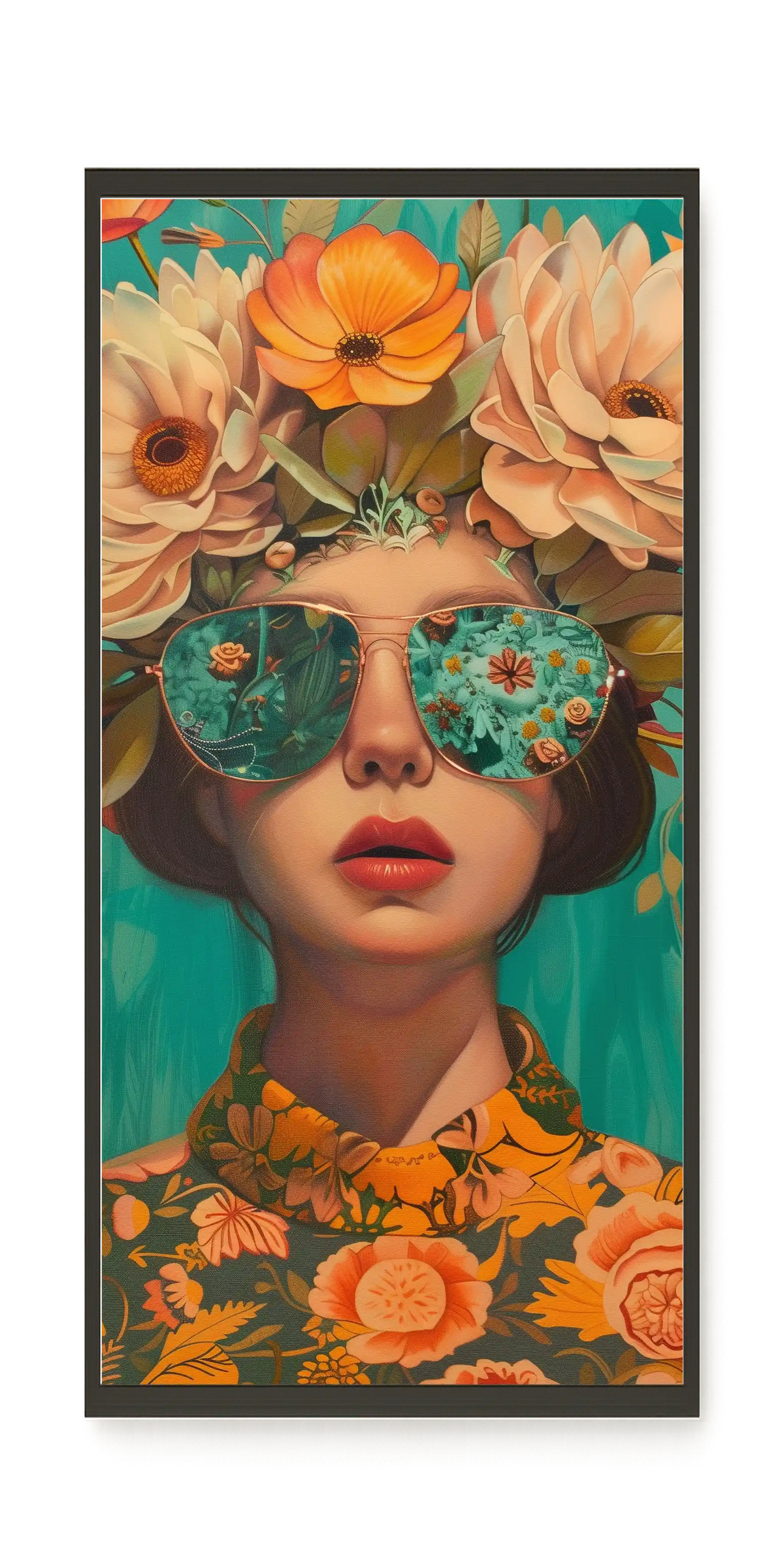 Floral Portrait Canvas Wall Art