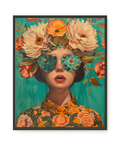 Floral Portrait Canvas Wall Art