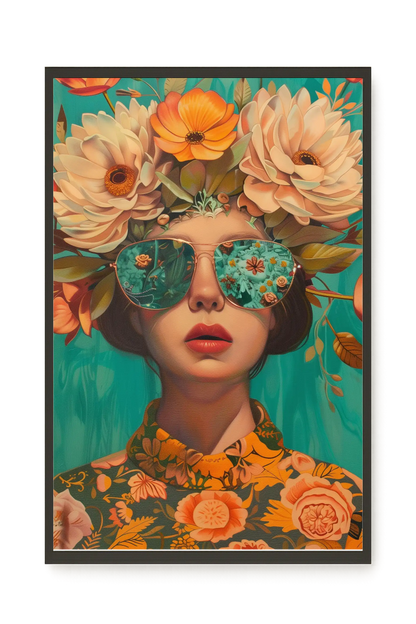 Floral Portrait Canvas Wall Art