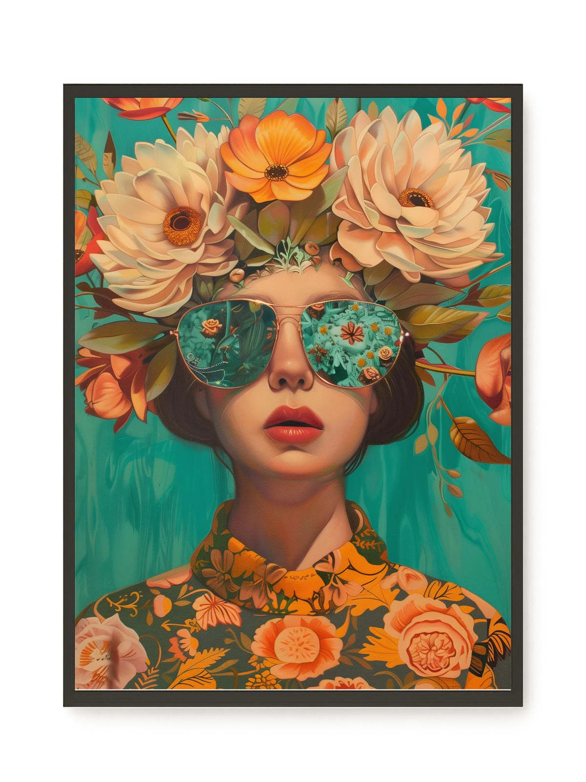 Floral Portrait Canvas Wall Art
