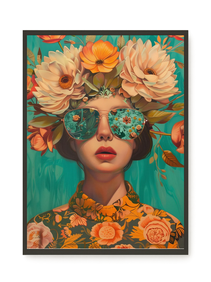 Floral Portrait Canvas Wall Art