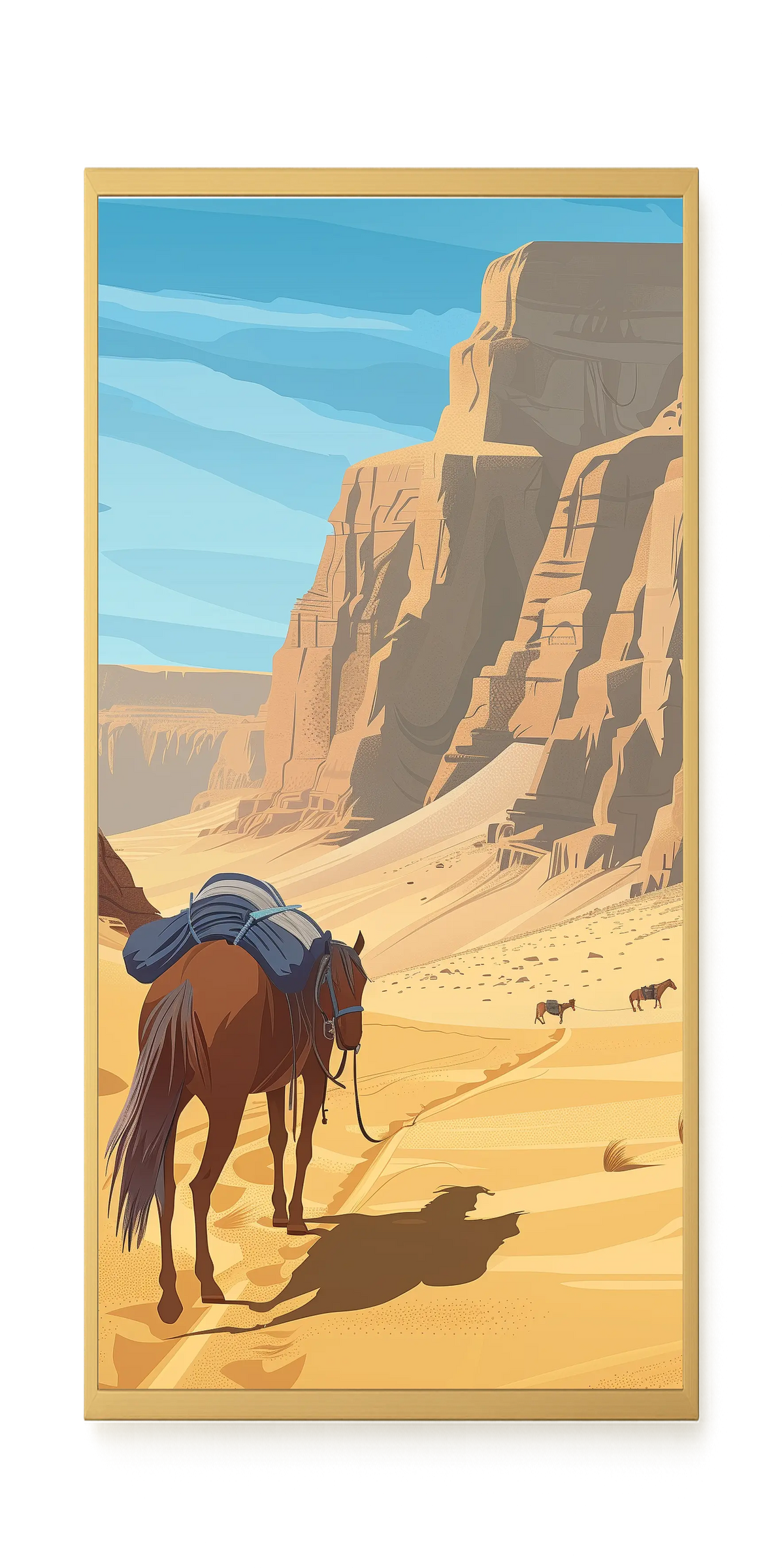 Camel Caravan Path Canvas Wall Art