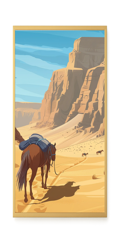Camel Caravan Path Canvas Wall Art