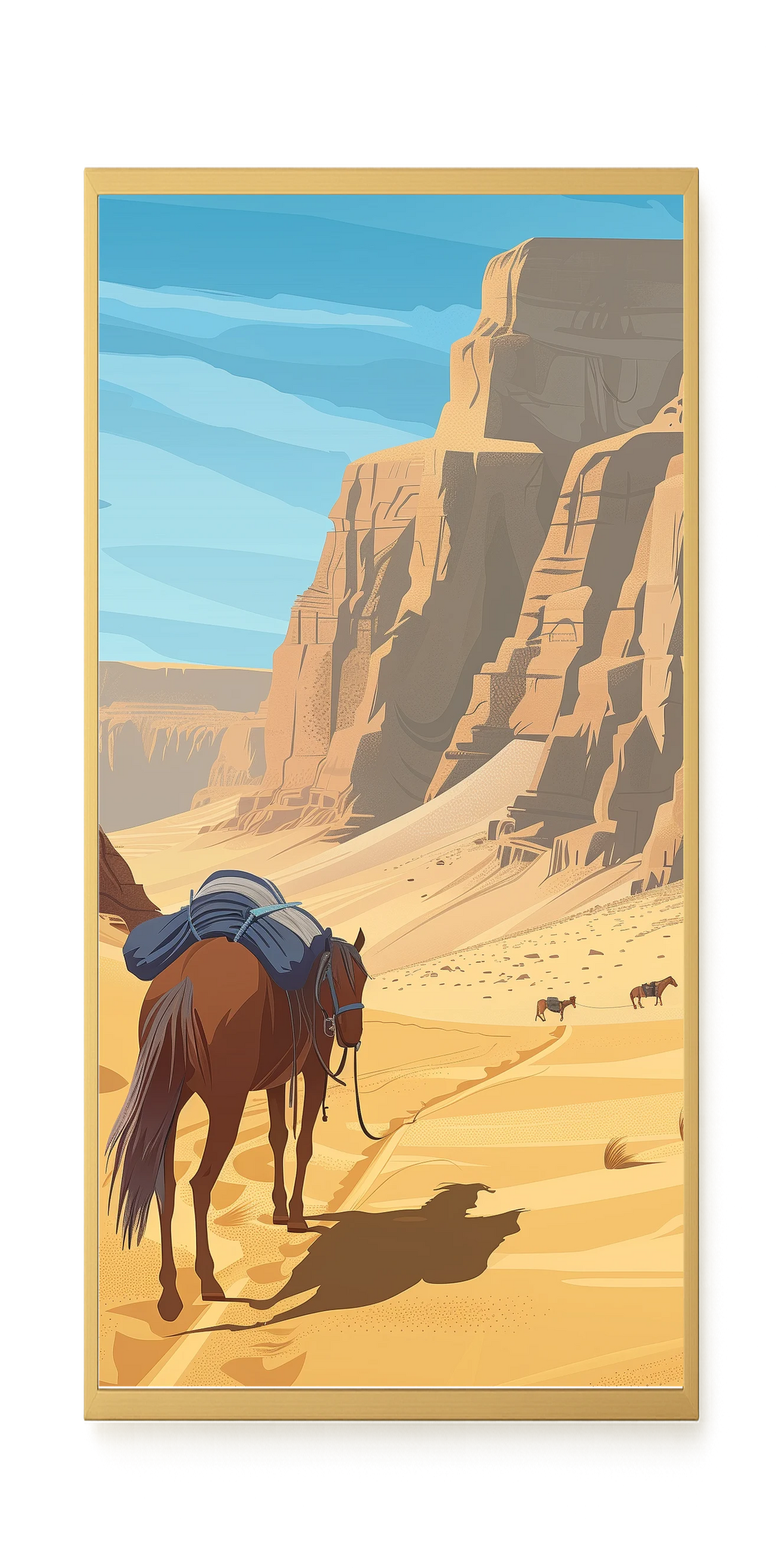 Camel Caravan Path Canvas Wall Art