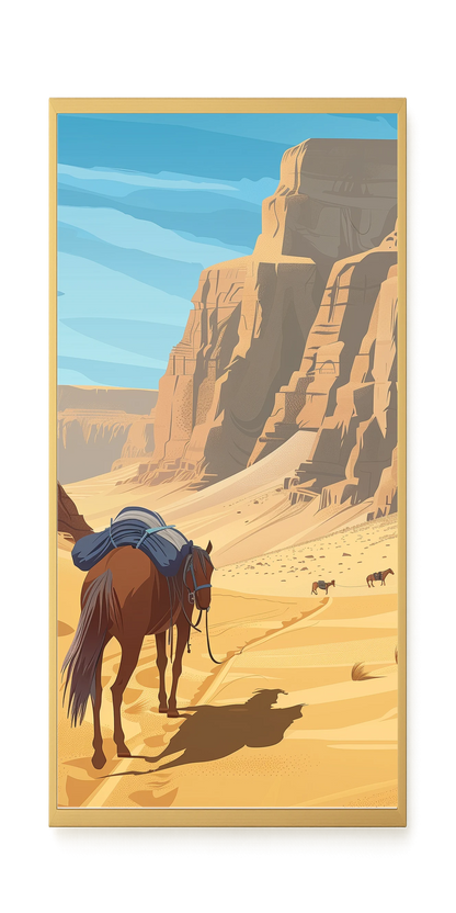 Camel Caravan Path Canvas Wall Art