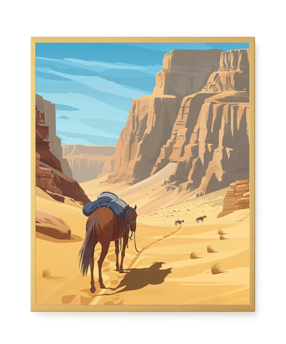Camel Caravan Path Canvas Wall Art