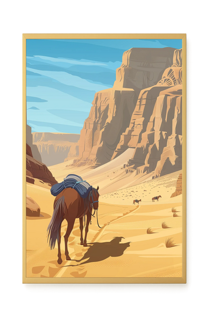 Camel Caravan Path Canvas Wall Art