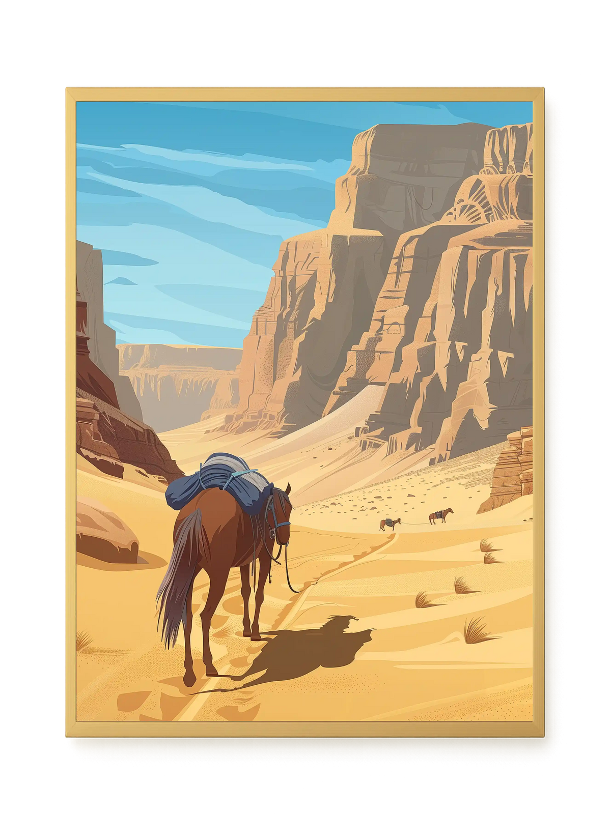 Camel Caravan Path Canvas Wall Art