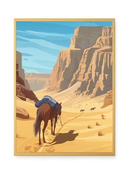Camel Caravan Path Canvas Wall Art