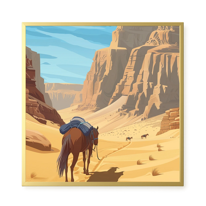 Camel Caravan Path Canvas Wall Art